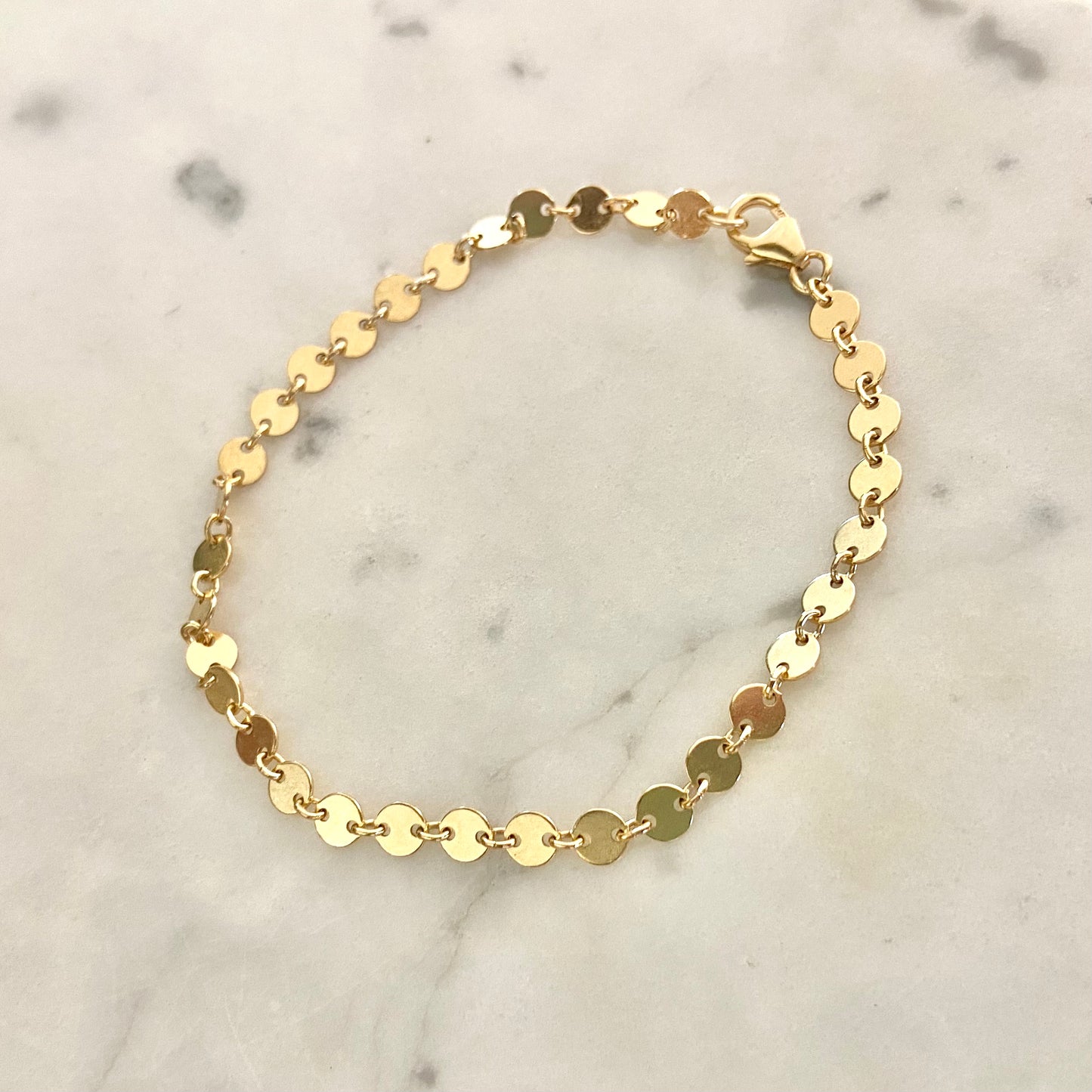 Gold Disc Bracelet