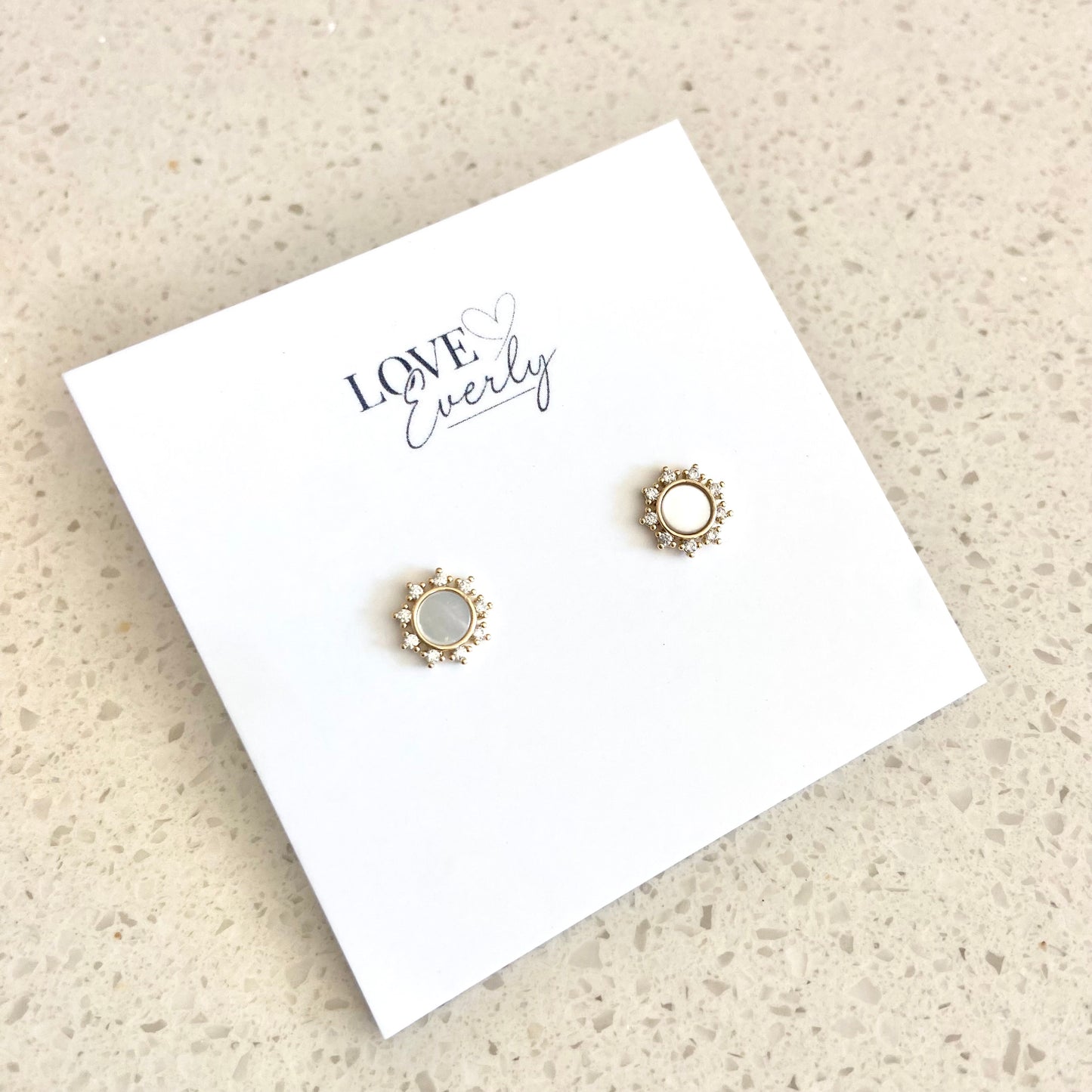 Mother of Pearl Sun Earrings