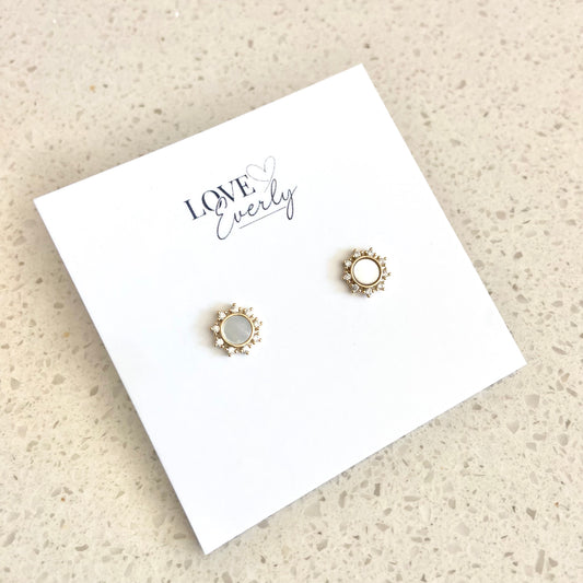 Mother of Pearl Sun Earrings