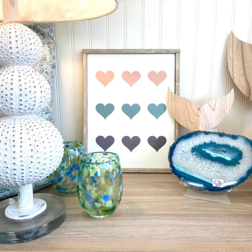 Hearts Wooden Sign