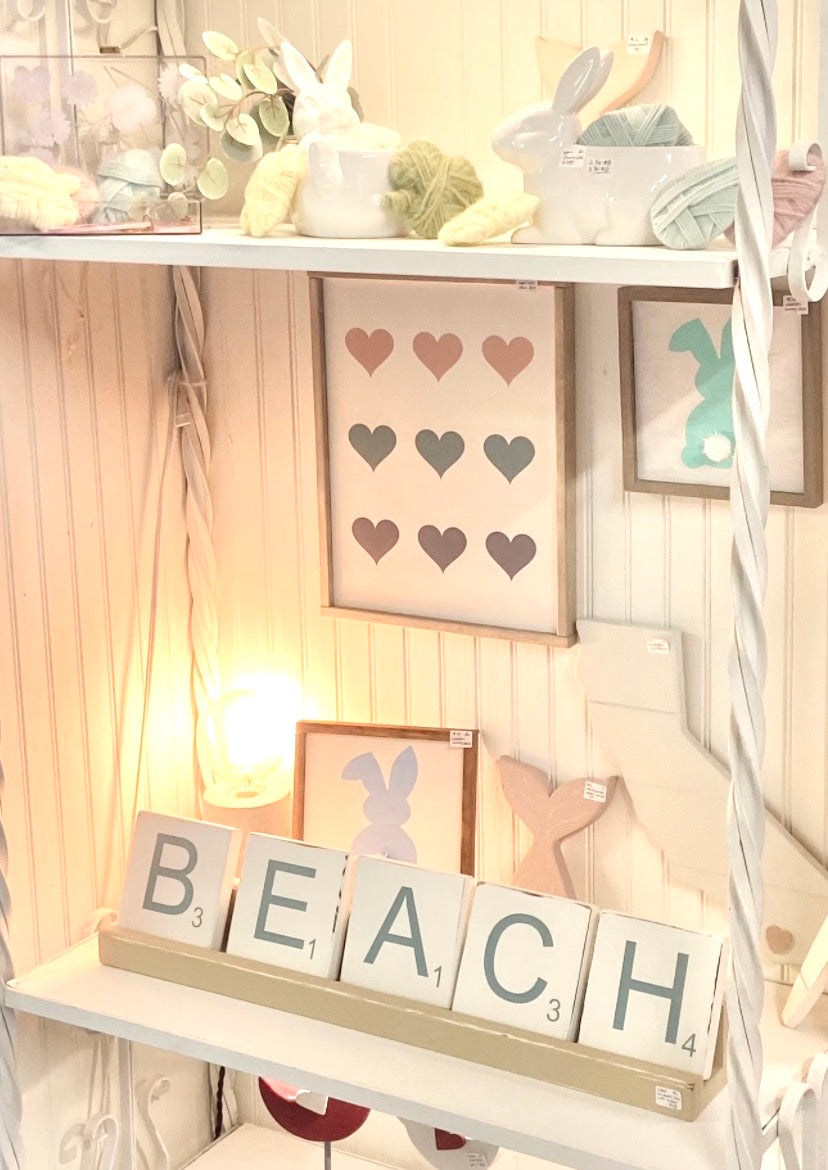 Hearts Wooden Sign
