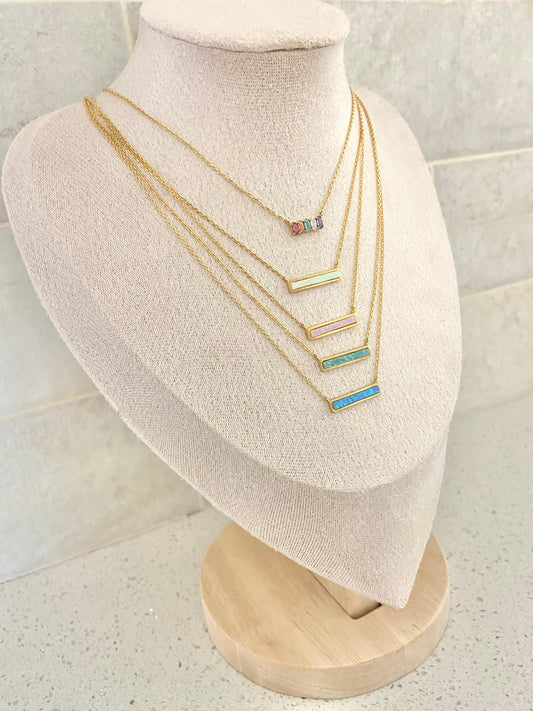 Opal Bar Necklace