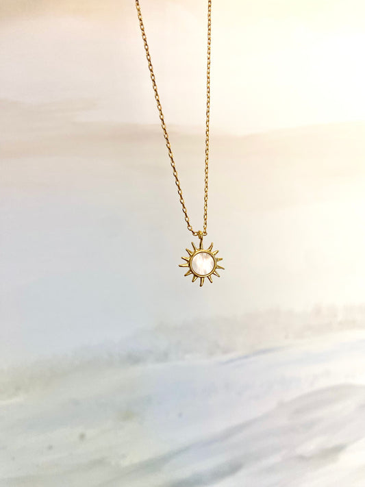 Mother of Pearl Sun Necklace